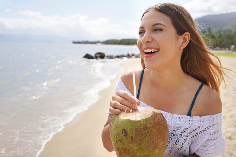 girl-drinking-coconut-water